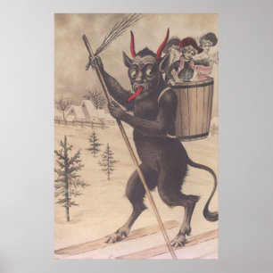 Krampus Skiing Kidnapping Women Poster