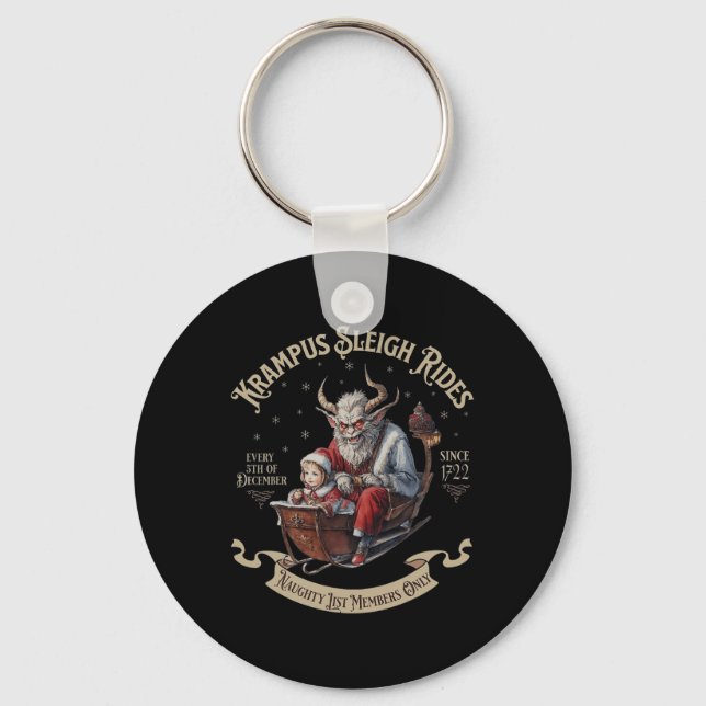 Krampus Sleigh Rides  Key Ring (Front)