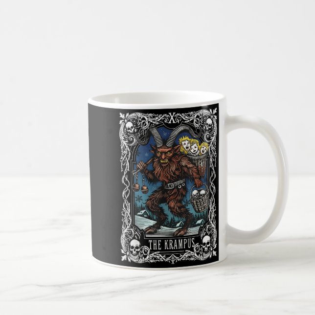 Krampus Tarot Card Design Christmas Season Evil Pa Coffee Mug (Right)