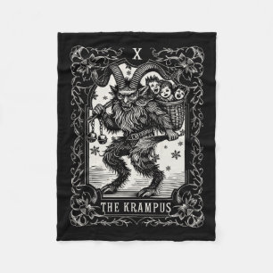 Krampus Tarot Card Design Christmas Season Evil Pa Fleece Blanket