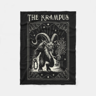 Krampus Tarot Card Design Christmas Season Evil Pa Fleece Blanket