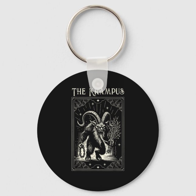 Krampus Tarot Card Design Christmas Season Evil Pa Key Ring (Front)