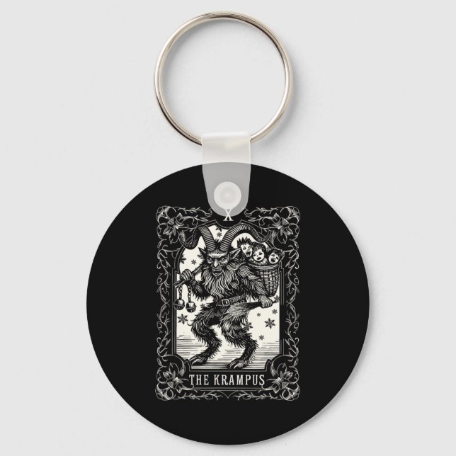 Krampus Tarot Card Design Christmas Season Evil Pa Key Ring (Front)