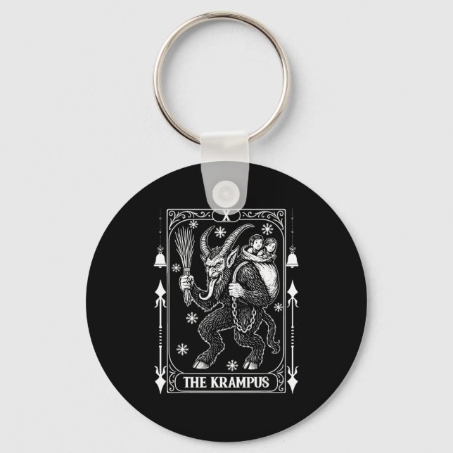 Krampus Tarot Card Design Christmas Season Evil Pa Key Ring (Front)