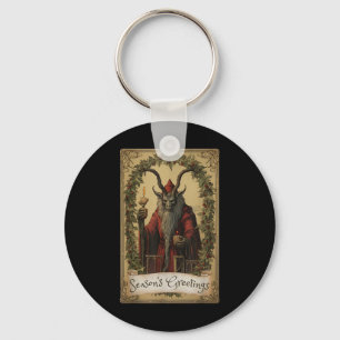 Krampus Tarot Card Design Christmas Season Evil Pa Key Ring