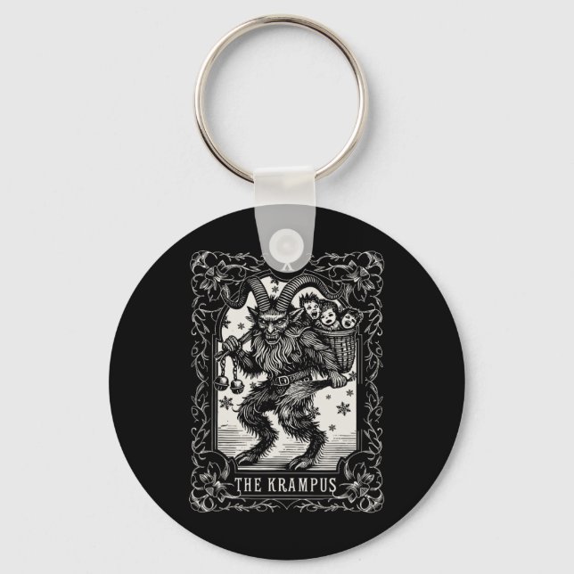 Krampus Tarot Card Design Christmas Season Evil Pa Key Ring (Front)