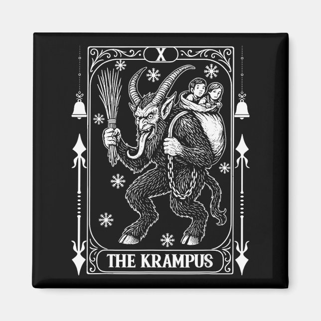 Krampus Tarot Card Design Christmas Season Evil Pa Magnet (Front)