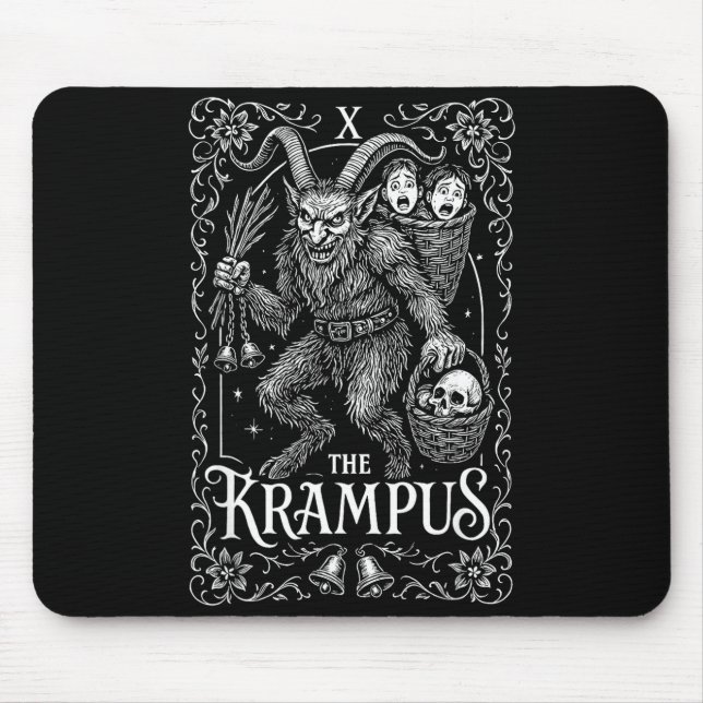 Krampus Tarot Card Design Christmas Season Evil Pa Mouse Pad (Front)