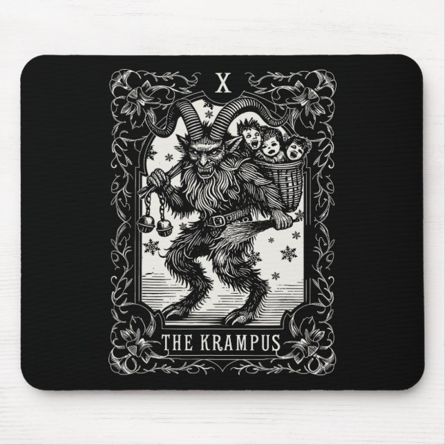 Krampus Tarot Card Design Christmas Season Evil Pa Mouse Pad (Front)