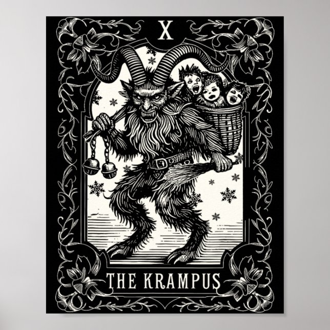 Krampus Tarot Card Design Christmas Season Evil Pa Poster (Front)