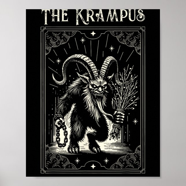 Krampus Tarot Card Design Christmas Season Evil Pa Poster (Front)