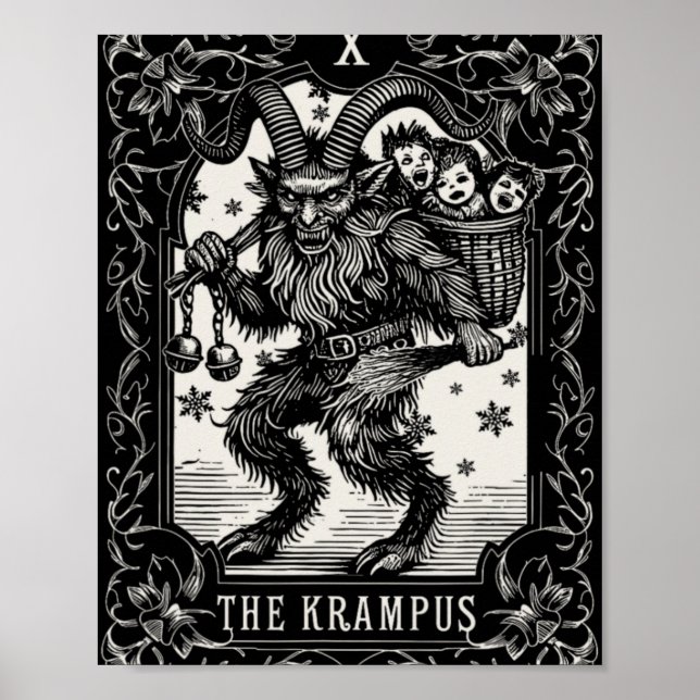 Krampus Tarot Card Design Christmas Season Evil Pa Poster (Front)