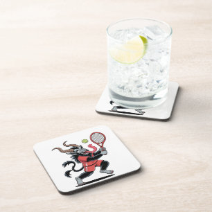 Krampus Tennis Christmas Court Demon Tennis Coaster
