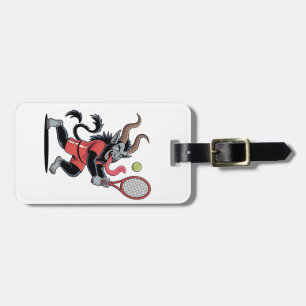 Krampus Tennis Christmas Court Demon Tennis Luggage Tag
