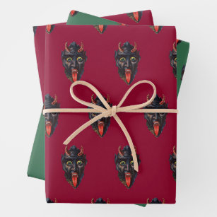 Krampus Themed  Wrapping Paper Sheet