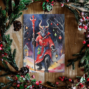 Krampus Winter Solstice Yule Holiday Card
