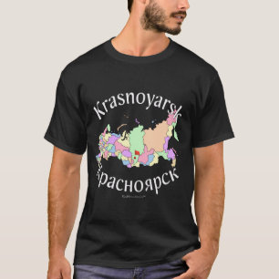 Krasnoyarsk Russia Map T-Shirt
