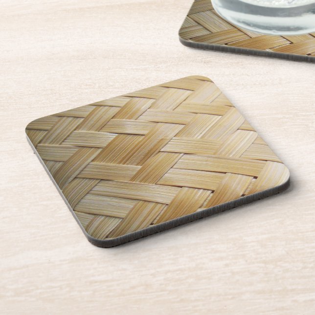 Kratip Thai Lao Isan Bamboo Rice Basket Coaster (Left Side)