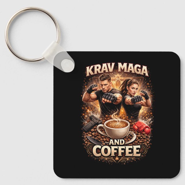 Krav Maga and Coffee Key Ring (Front)