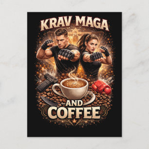 Krav Maga and Coffee Postcard