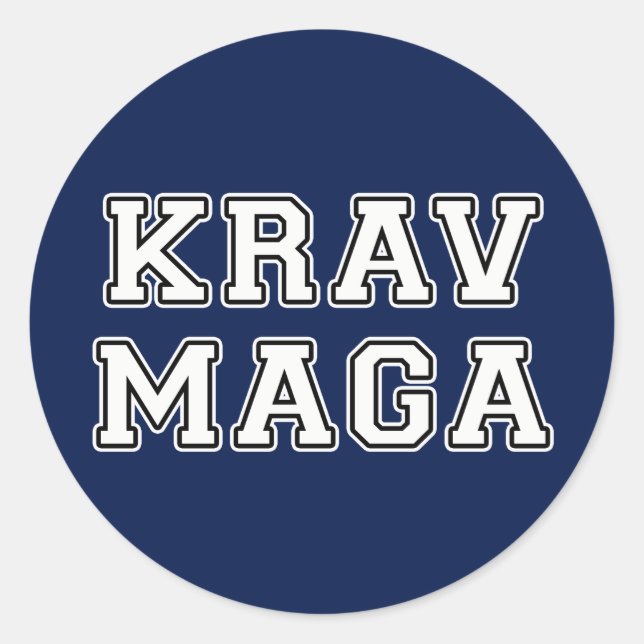 Krav Maga Classic Round Sticker (Front)