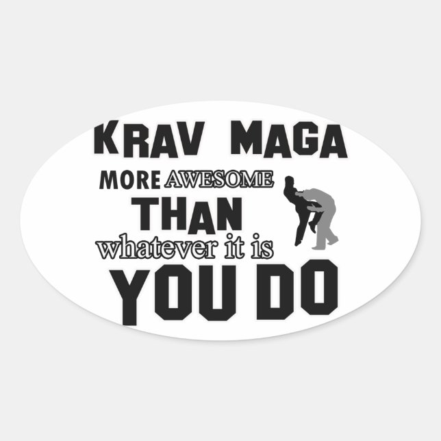 krav maga design oval sticker (Front)