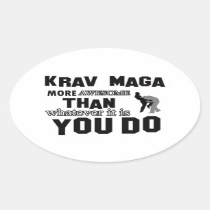 krav maga design oval sticker