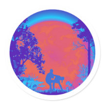 Krav Maga Groin Kick Full Moon Sticker Neon