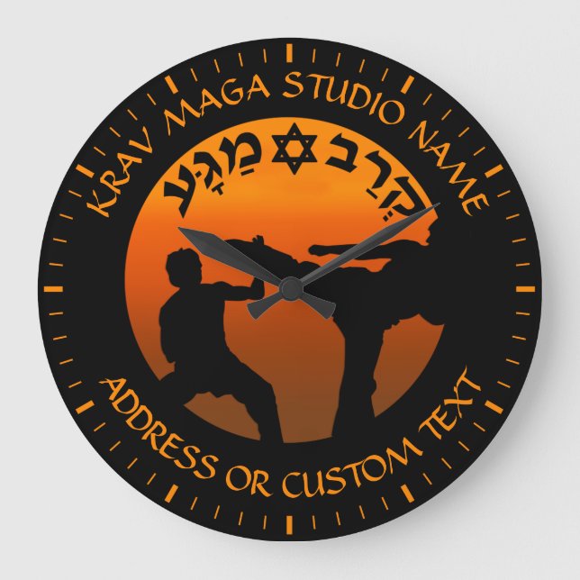 Krav Maga Israeli Combat System Studio Large Clock (Front)