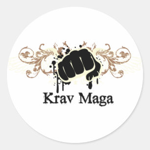 Krav Maga Punch Classic Round Sticker
