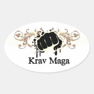 Krav Maga Punch Oval Sticker