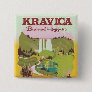 Kravica Waterfalls  Bosnia and Herzegovina 15 Cm Square Badge