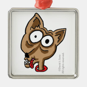 Krazy Chihuahua Metal Ornament