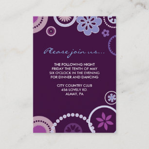 KRAZY POLKA DOT Bat Mitzvah RECEPTION CARD Purple