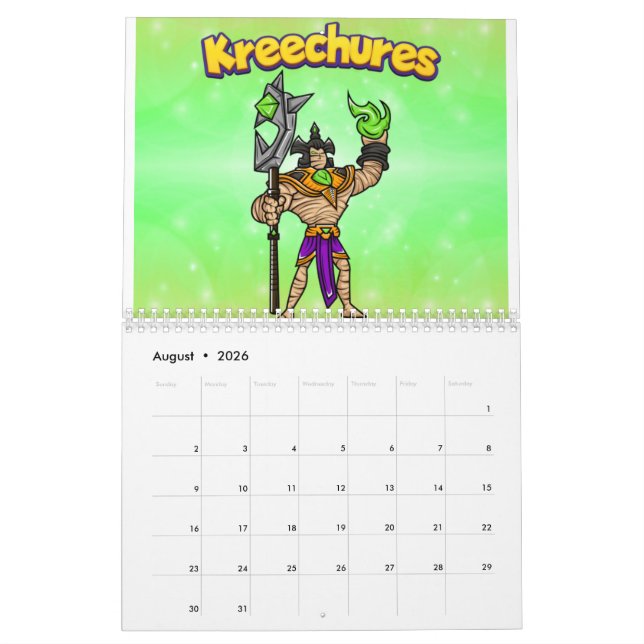 Kreechures-Deck 2 Calendar (Aug 2026)