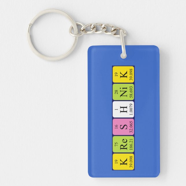 Kreshnik periodic table name keyring (Front)