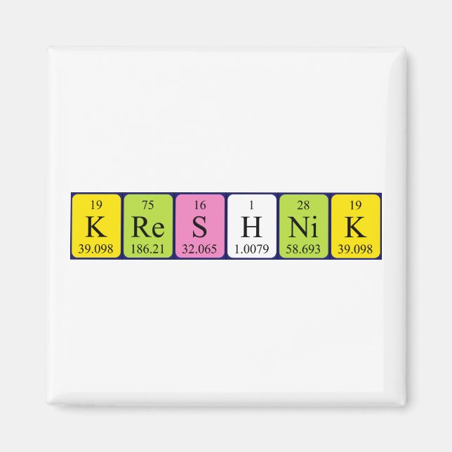Kreshnik periodic table name magnet (Front)