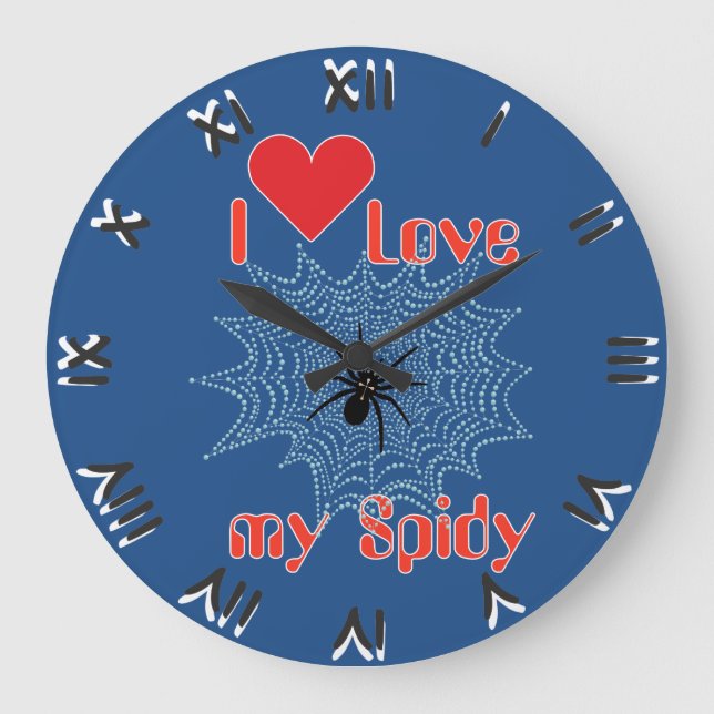 Kreuzspinne im Netz Large Clock (Front)