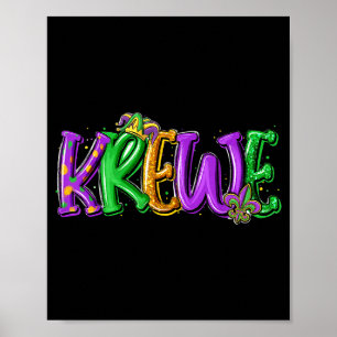 Krewe Fleur De Lis Mardi Gras For Men Women Kids B Poster