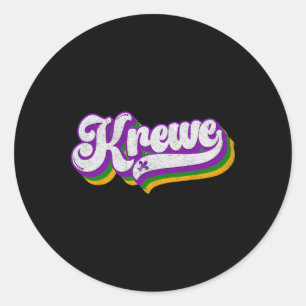 Krewe Mardi Gras Carnival Costume Men Women Classic Round Sticker