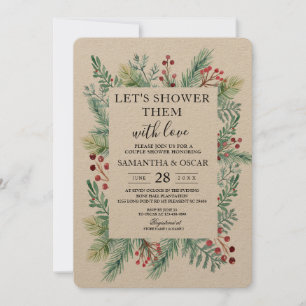 Krfat Winter Leaf Frame Greenery Invitation