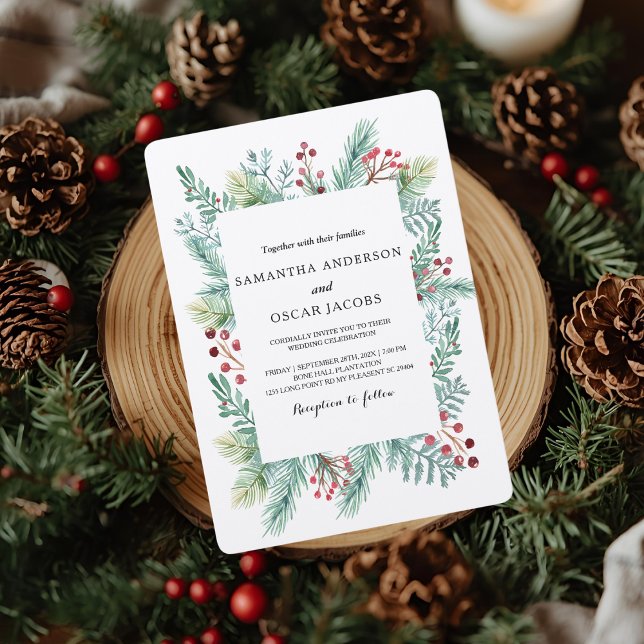 Krfat Winter Leaf Frame Greenery Invitation (Creator Uploaded)