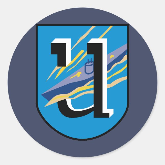 Kriegsmarine 1st U-boat flottilla Emblem Classic Round Sticker (Front)