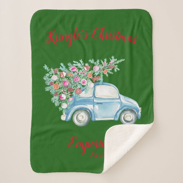 Kringle's Christmas Emporium Sherpa Blanket (Front)