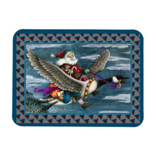 KRIS KRINGLE AND TOYS ON CANADIAN GOOSE CHRISTMAS MAGNET