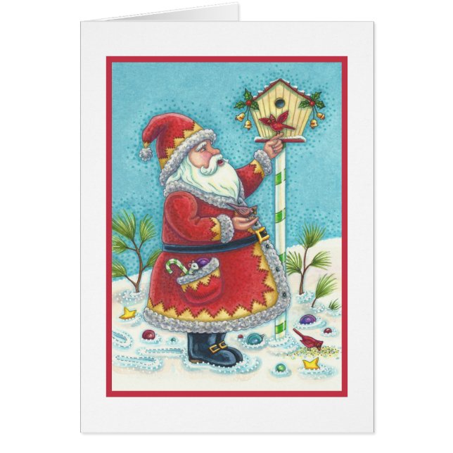 KRIS KRINGLE & CARDINAL CHRISTMAS GREETING CARD B (Front)