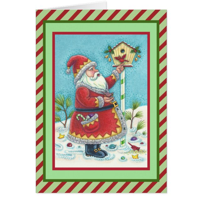 KRIS KRINGLE & CARDINAL CHRISTMAS GREETING CARD V (Front)