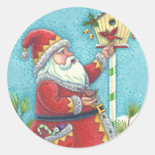 KRIS KRINGLE & CARDINALS CHRISTMAS SANTA STICKERS