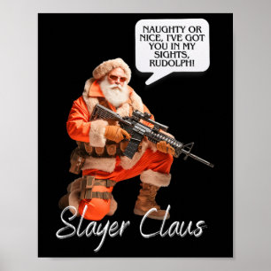 Kris Kringle Festive Hunting Xmas Santa Claus Camo Poster