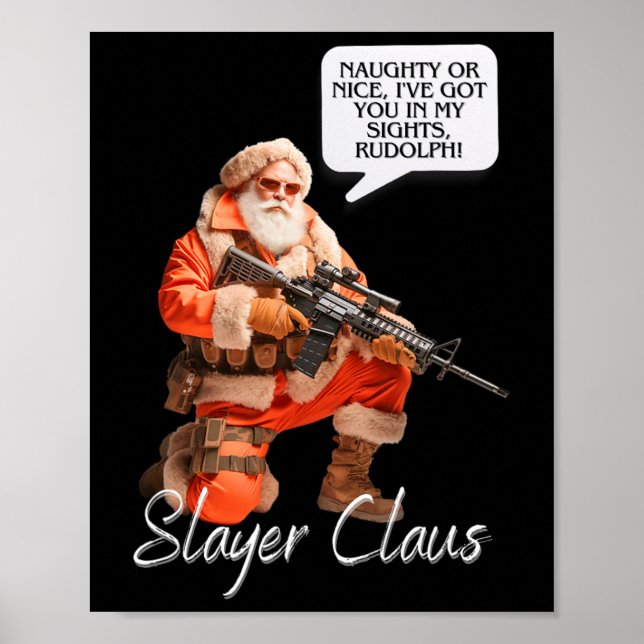 Kris Kringle Festive Hunting Xmas Santa Claus Camo Poster (Front)